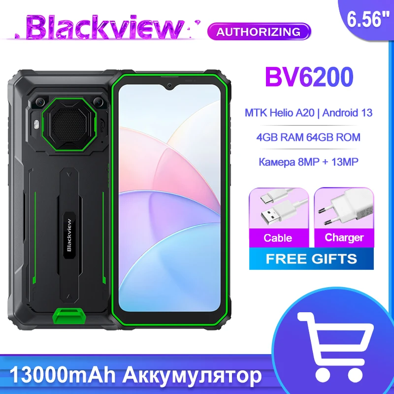 Blackview-bv6200 スマートフォン,,4GB,64GB,6.56インチ,13MP