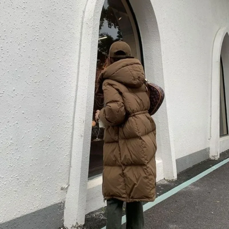 2024 New Women Down Jacket Winter Coat Female Mid Length Version Parkas Loose Thick Warm Outwear Fashion Niche Hooded Overcoat