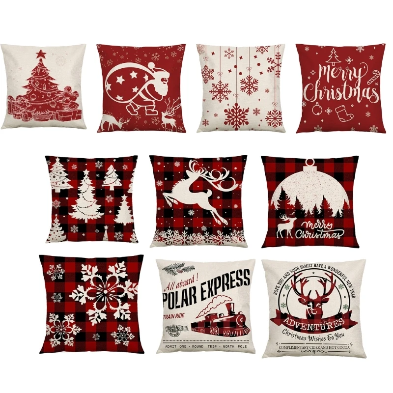 

Christmas Pillow Cover Winter Holiday Throw Pillow Case Sofa Couch Cushion Cover Dropship