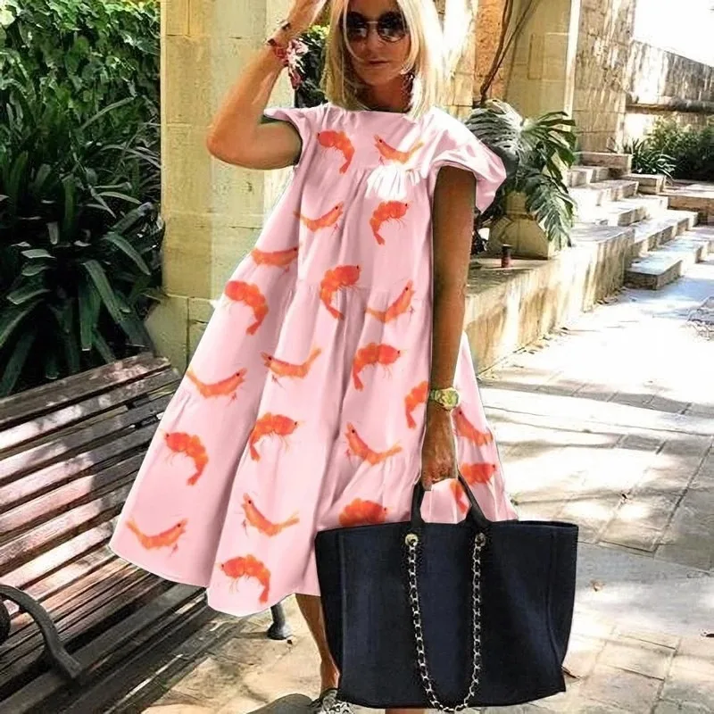 

Vacation Women's Gothic Dress Summer Streetwear Printing Casual A-line Flying Sleeve Mini Dresses For Women Vestidos De Mujer