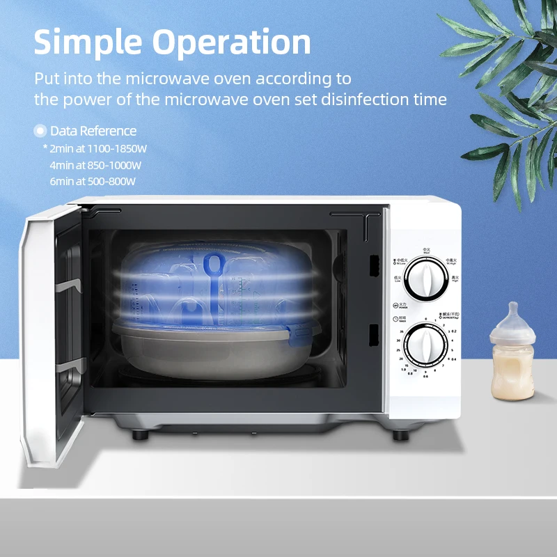 Mamahome Large Capacity Baby Feeding Bottle Microwave Steriliser Lightweight Dishwasher Microwave Steam Sterilizer for 4 Bottles