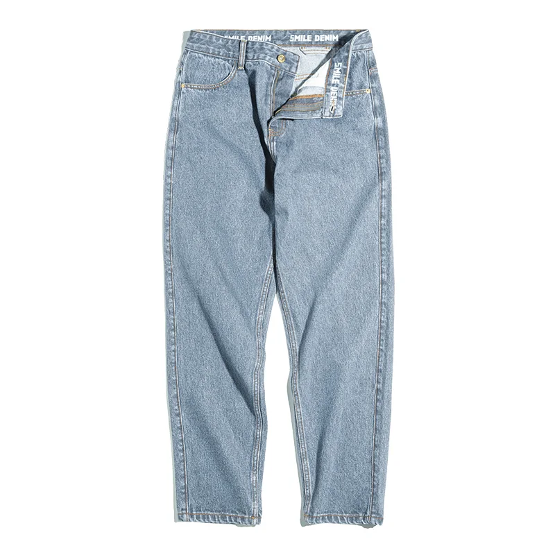 Men Jeans Mens Jeans Jeans Trousers Denim Trousers Washed Jeans Mens Casual Trousers Maden Washed Denim Jeans 12.8 oz Retro Loose Straight Trousers Baggy Pants Oversize 28-38 Fashion Men&rsquo;s Clothes 2 Colors