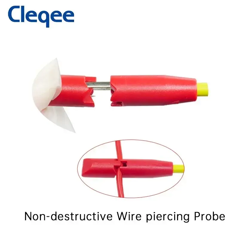 Cleqee P5005 2pcs Professional Test Hook Clip Quick Wire Piercing Probe Multimeter Needles with 4mm Socket Automotive Tool image 4