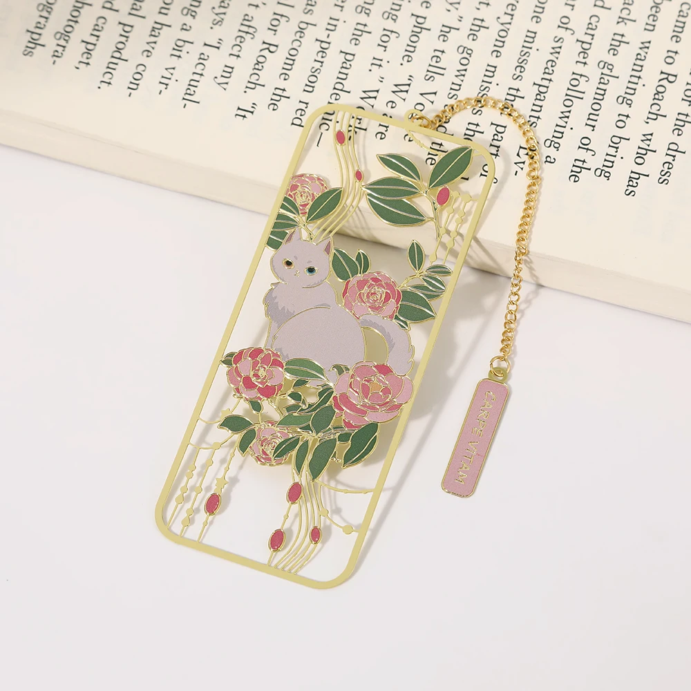 Metal Bookmark Lovely Cat Bookmark Brass Metal Classical Cute Style Student Gift Cultural and Creative Hollow 1PC for metal bookmark,animal bookmark