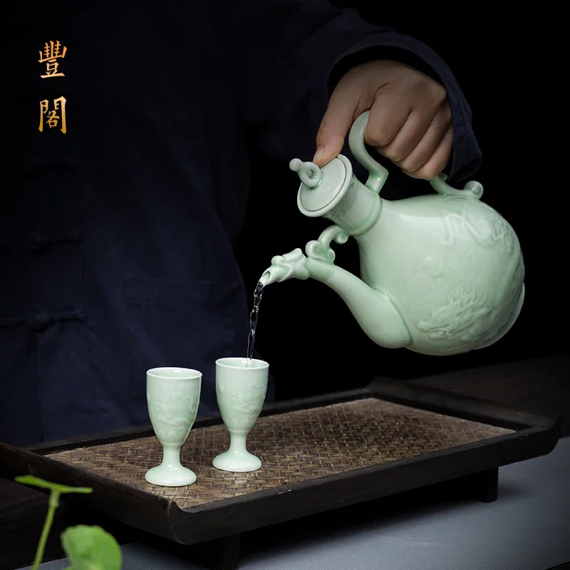 도자기 와인 세트, 주류 안경, 가정용 주전자, 중국 주류 분배기, 앤티크 스타일 잔, 작은 와인 도구, 맑은 와인