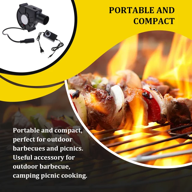 220 V 7,5 Cm -Es Bbq Ventilátor Kicsi Levegővel, Állítható Sebességű Kézi Barbecue Fúvó Szélcső Kültéri Kempinghez - Image 5