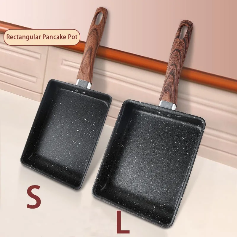Yuzi Shao Fry Pot Square Flat bottomed Pot Wheat Rice Stone Non stick Pot Steak Pot Pancake Pot Breakfast Pot 5