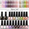 MTSSII 20pcs/set Nail Polish Gel With Base Top Coat Spring Summer Purple Color Party Wedding Decor Soak Off Nail Art Gel Varnish 2
