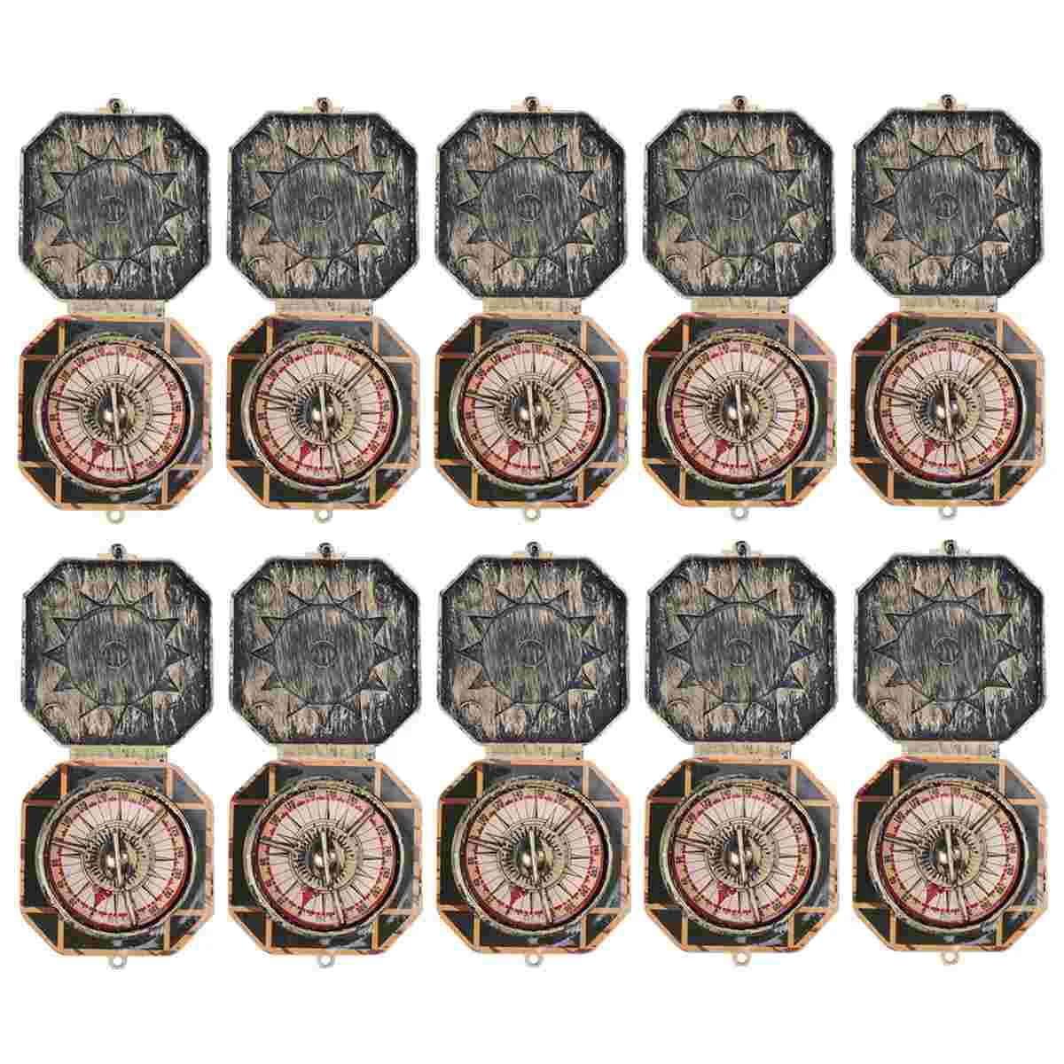 

10pcs Christmas Pirate Compass Chic Simulation Compass Plaything Costume Accessory Compass Model for Kids Compass Costume Jack