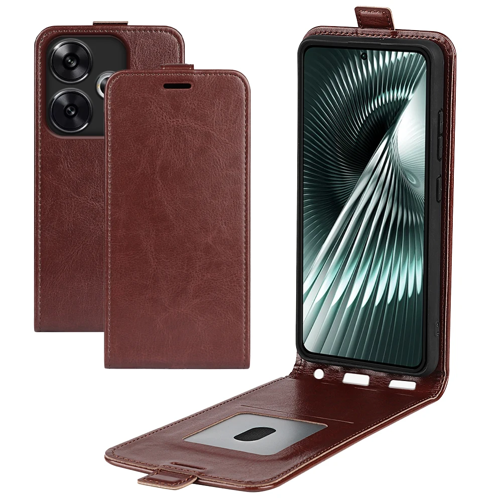 For Poco F6 Case Flip Leather Cases Soft Cover Vertical Wallet Leather Credit Card Slot For Poco F6