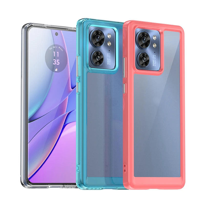 Per Motorola Edge 40 Custodia Motorola Edge 40 Cover Antiurto Hard Pc Tpu Cover Posteriore Protettiva In Silicone Per Telefono Motorola Edge 40