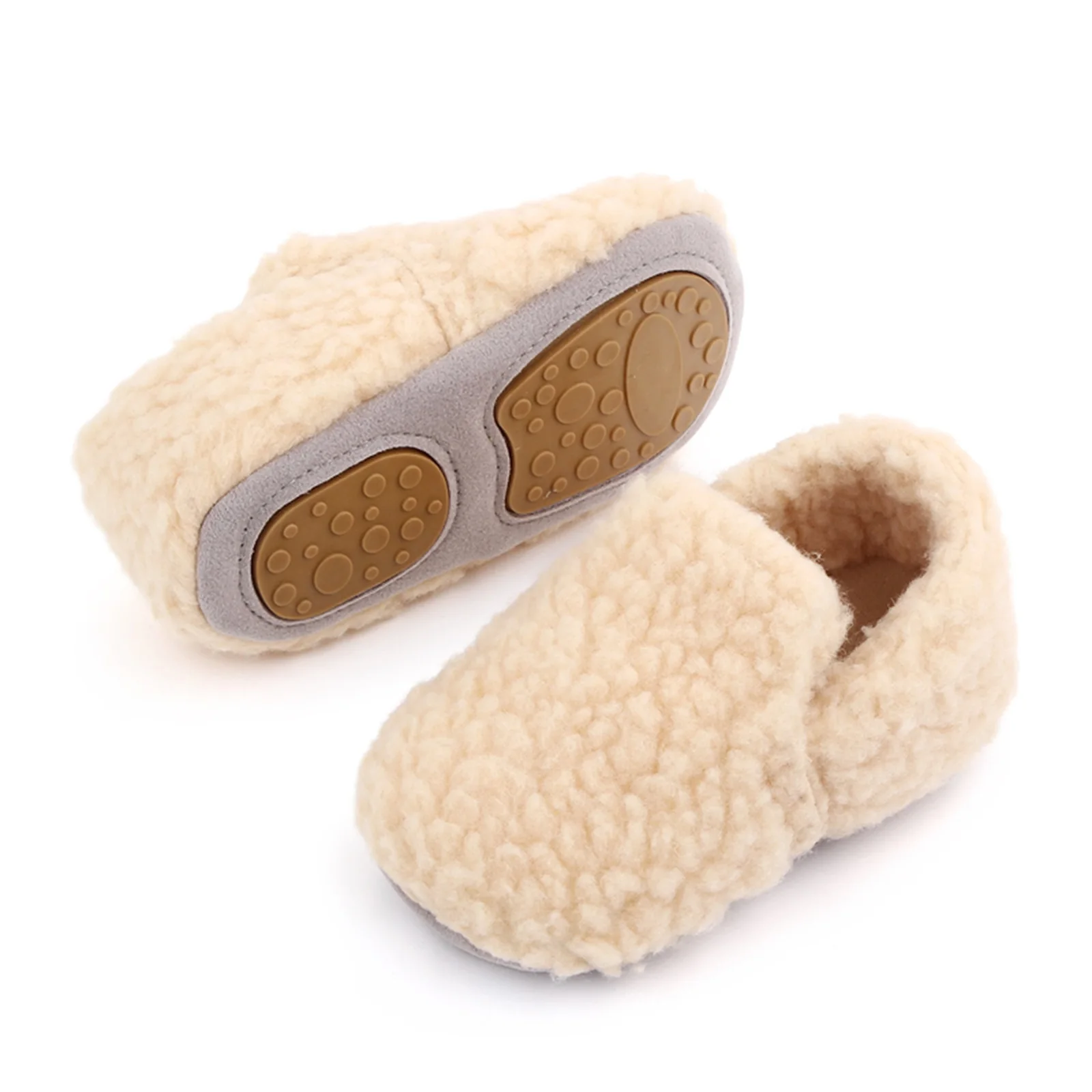 Infant Newborn Baby Slippers Toddler Girls Boys Prewalker Trainers First Walker Fur Winter Warm Baby Anti-slip Crib Shoes