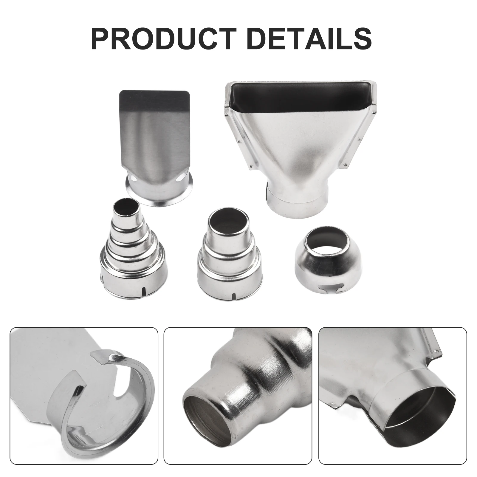 

5pcs Hot Air Wand Heat Resisting Nozzles 35mm Diameter Heat Wand Nozzle Attachments Universal For Soldering Station Nozzle Tool