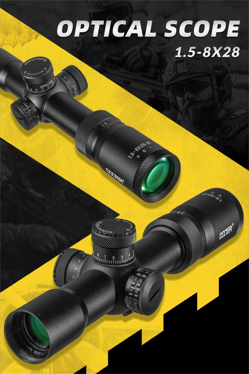 1.5-8X28 IR Hunting Air Rifle Scope Wire Rangefinder Reticle Mil