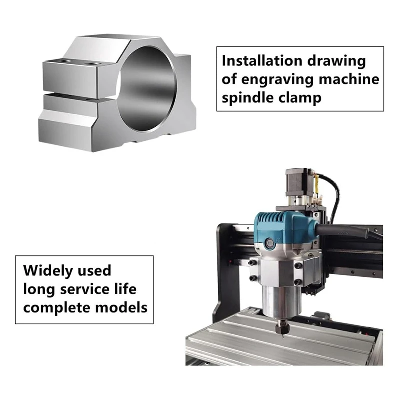 65Mm CNC Spindle Motor Clamp Mounting Bracket,Spindle Motor Mount Support With 4Pcs Screw, For CNC Router Engraving