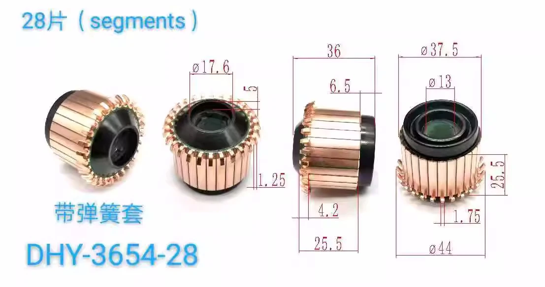 

5Pcs 37.5*13*25.5(36)*28P Copper Bars Electric Motor Commutator DHY-3654-28