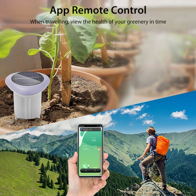 Tuya Zigbee Smart Solar Soil Sensor Tester Planting Moisture Temperature and Humidity Meter Wireless Soil Tester turf Gardening 5