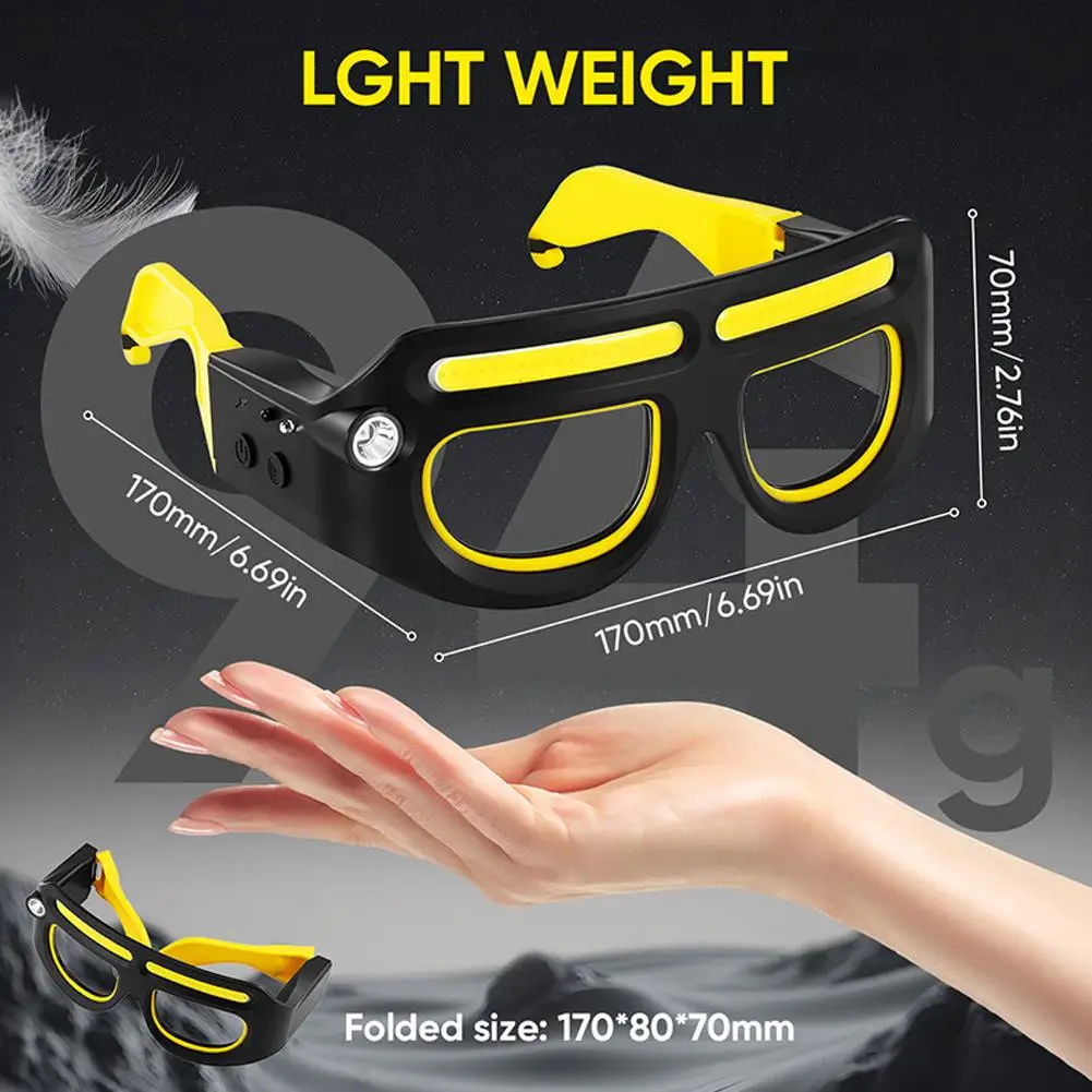 모션 센서 충전식 LED 안전 안경 헤드라이트, 5가지 모드 5W 800 루멘, 탈착식 다기능 방수 헤드라이트