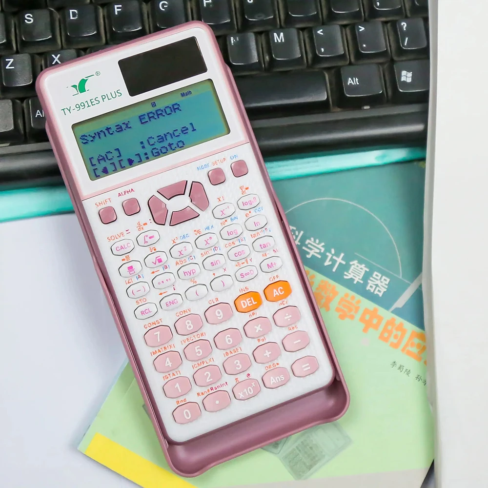 【New】Scientific Calculators Math Calculator with 417 Function HD Dot Matrix Display 96*31) Dual Power Supply