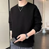 Spring  Autumn Tops Men's Sweatshirt Casual Base Shirt Round Collar Pullover Long Sleeve Trendy Fashion Interior Outdoor Wear 1