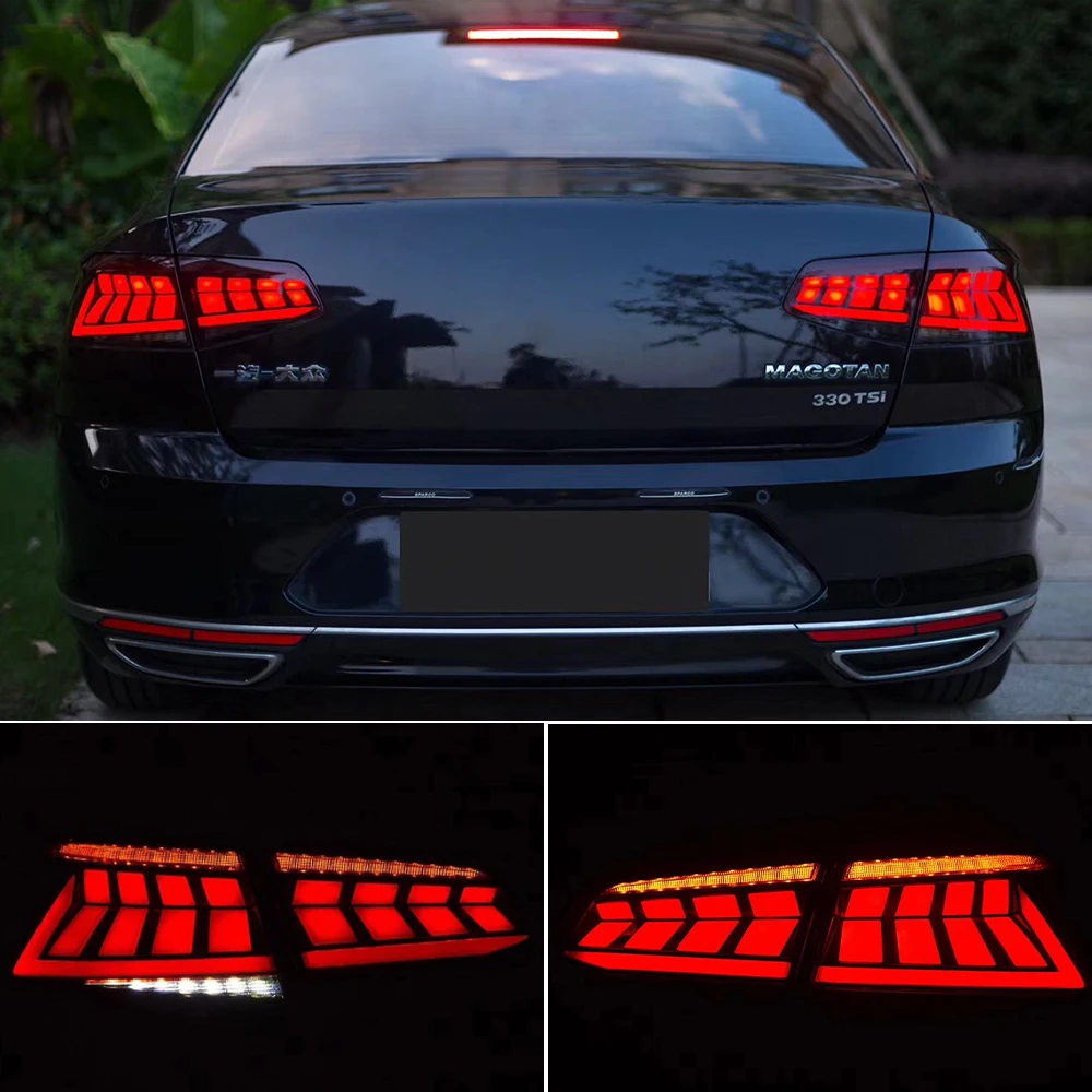 

Автомобильный светодиодный задний фонарь для Volkswagen VW Passat B8 2017 2018 2019, задний противотуманный фонарь + тормоз + задний + Динамический сигнал поворота