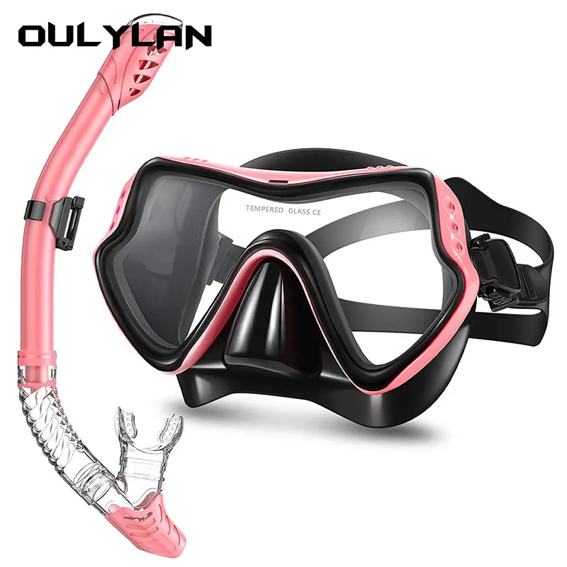 

Oulylan Anti-Fog Goggles Glasses Snorkeling Professional Scuba Diving Masks Set Adult Silicone Skirt Swimming Pool Equipment