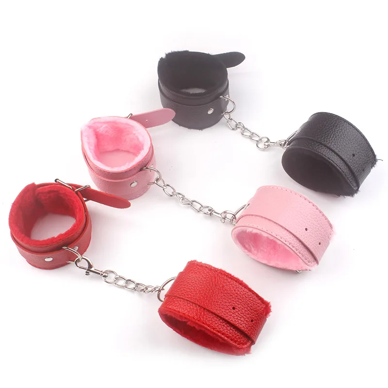 PU Leather Handcuffs Sex Bondage Restraints Wrist Hand Cuffs Adult Game Toys for Women&Men Products Bdsm Fetish sex handcuffs sex toys