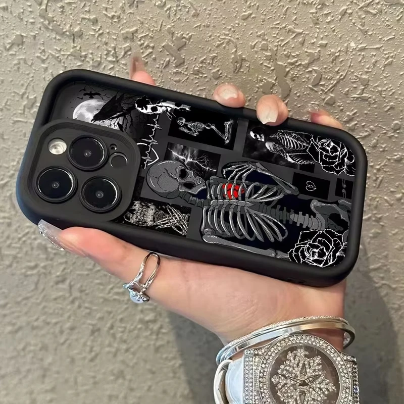 Creative Skull Print Shockproof Soft Phone Case