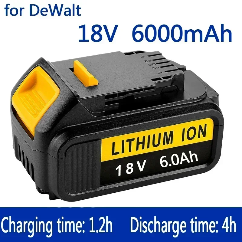 

100% Original For DeWalt 18V 6000mAh Rechargeable Power Tools Battery with LED Li-ion Replacement DCB205 DCB204-2 20V DCB206