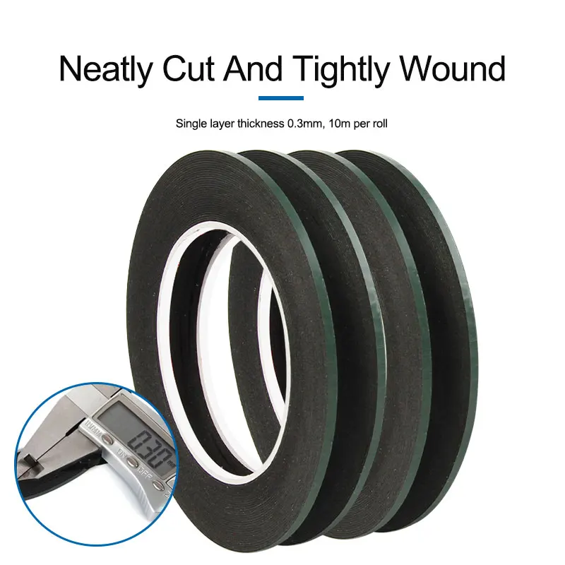 2-5MM 10M Black Strong Adhesive Tape Roll for iPad Tablet LCD Touch Glass Frame Back Cover Repair Double Side Glue for Samsung double side adhesive tape phone back adhesive tape phone adhesive tape
