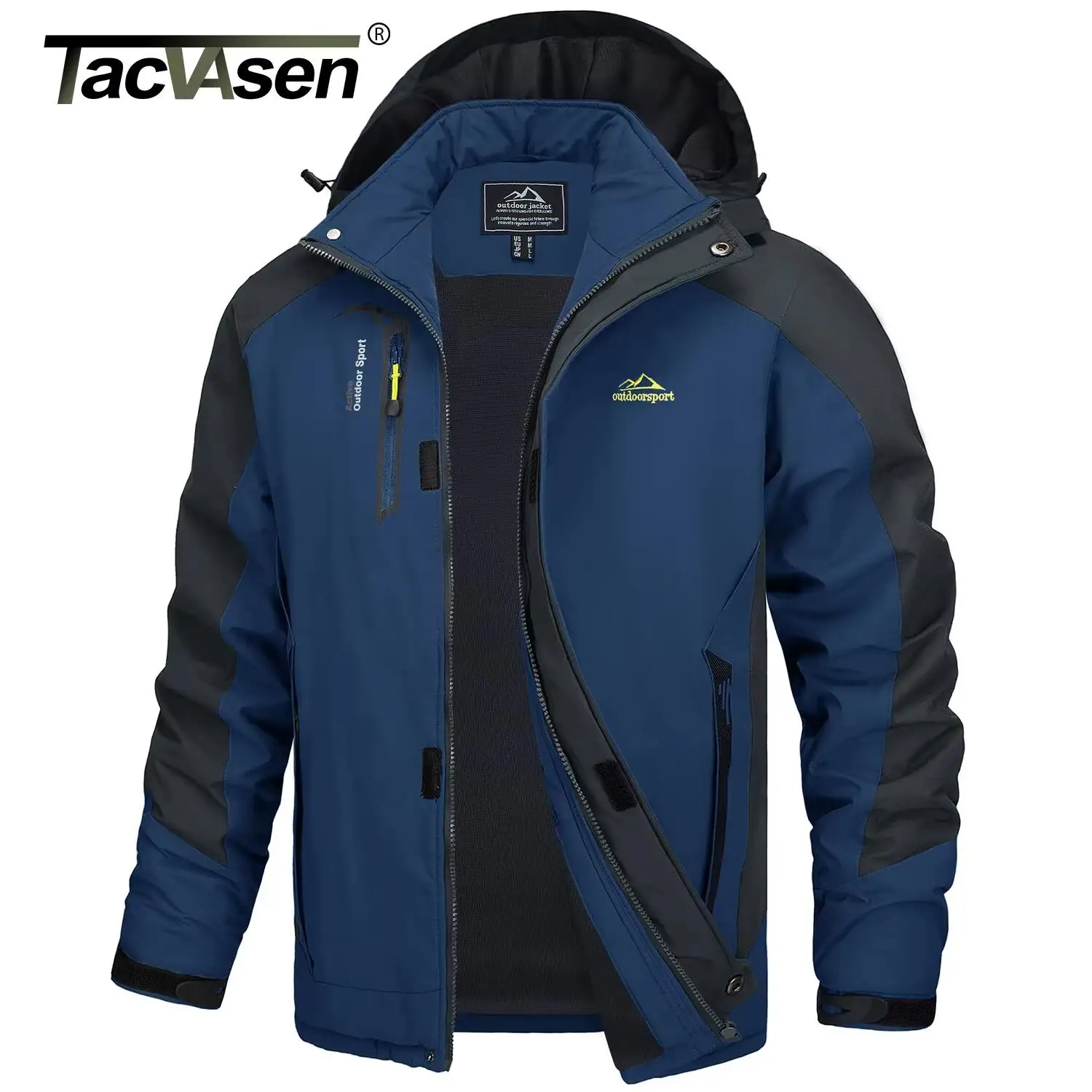 TACVASEN Men's Lightweight Waterproof Outdoor Jacket with Breathable Mesh Lining