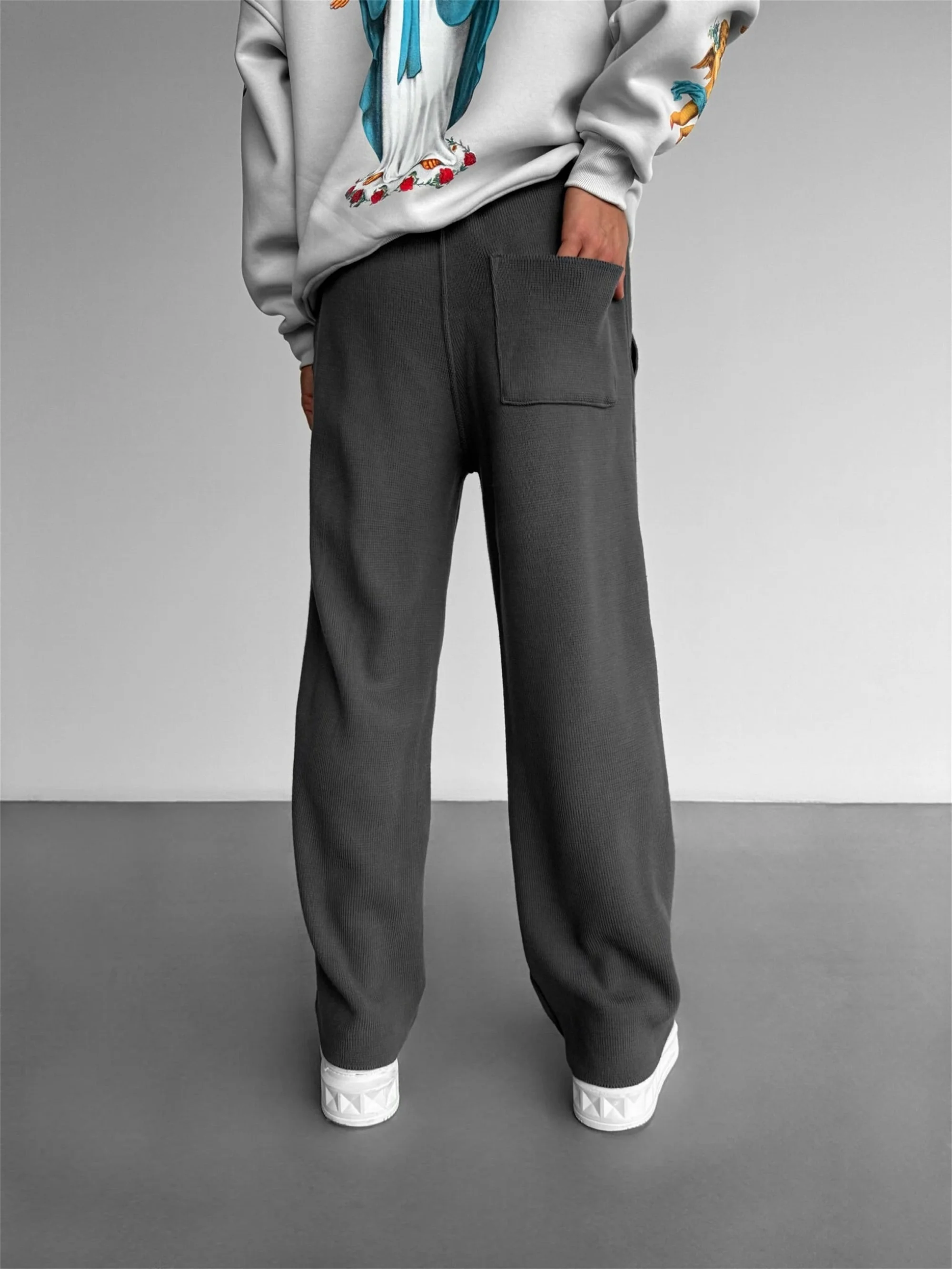 2025 Men's Waffle Pants Summer Lightweight Quick Dry Elastic Waist Loose Straight Leg Casual Trousers Gym Outdoor Fast Shipping 2