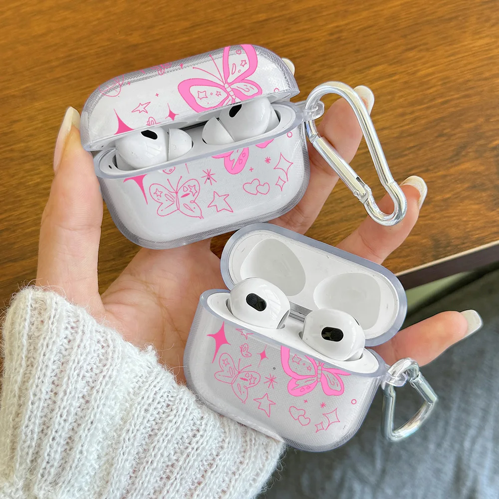 Clear TPU AirPods Case with Keychain for AirPods Pro