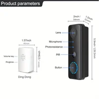 Tuya 3MP WiFi wireless Smart video doorbell Outdoor doorbell camera automatically sensing PIR motion detection 5200MA waterproof - Image 2