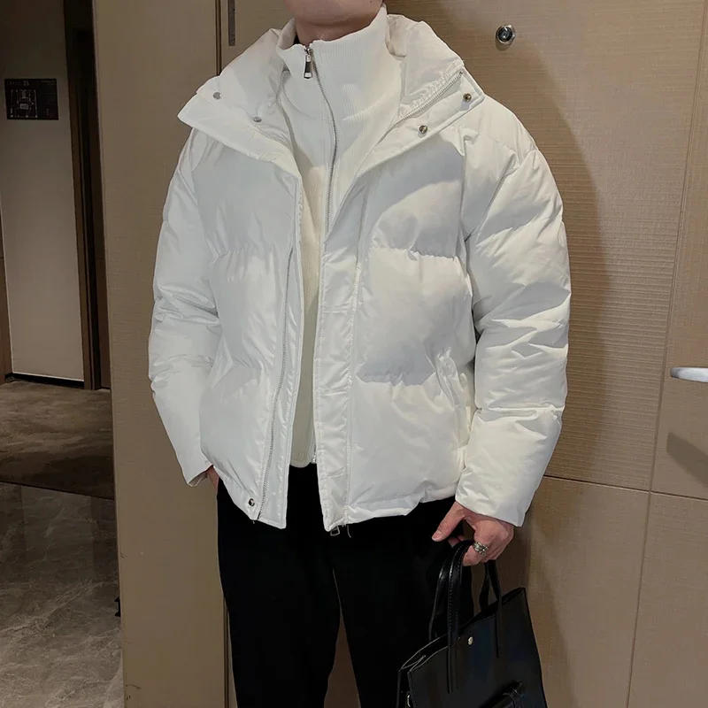 

Winter Jacket Men Two Fake Pieces Puffer Parkas Fashion Oversize Thicken Warm Zipper Jackets Casual Hiphop Overcoat Clothing
