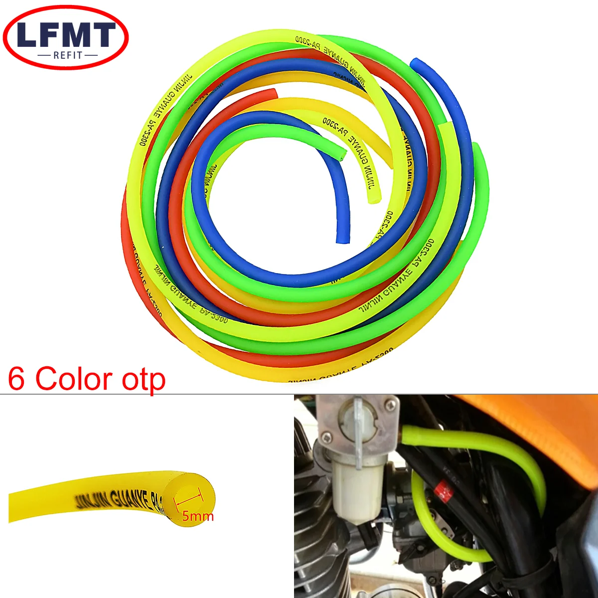 Motorrad Kraftstoff Filter Schmutz Schlauch Linie Benzin Rohr Kraftstoff Gas Öl Rohr Cafe Racer Bunte Universal Motorrad Teile 1M 3M 5M – Detail 1