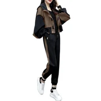 Women's Tracksuit Korean Elegant Hoodie Zipper Jacket Coat Sport Pants Two Piece Suit 2026 Spring Autumn New in Matching Set - Image 3