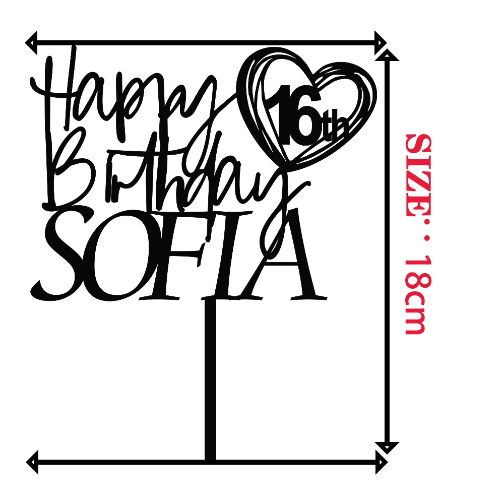 Personalized Happy Birthday Cake Topper Rustic Heart Name And Age Figuine cake topper,cake toppers