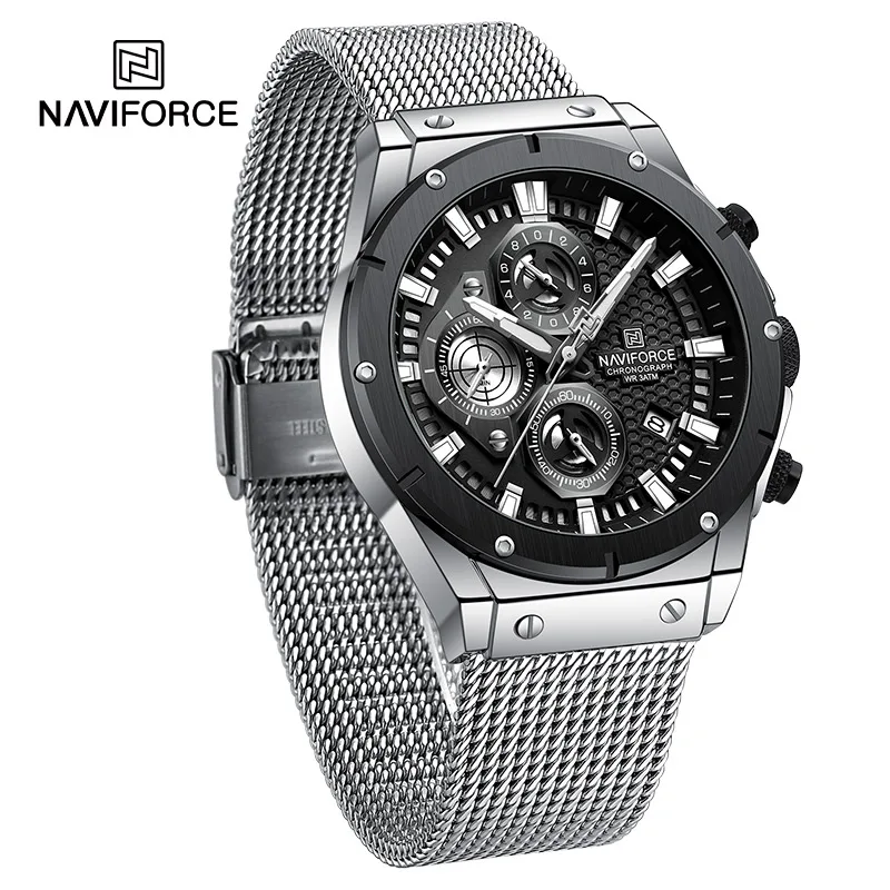 

NAVIFORCE Quartz Watch for Men Fashion Leisure Waterproof Multifunctional Chronograph Luminous Clock Relogio Masculino 2023 New