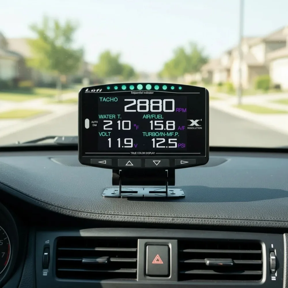 자동차 2.8인치 HD 디스플레이 다기능 OBD2 게이지 Lufi-X1 (터보 압력 측정 기능 포함)