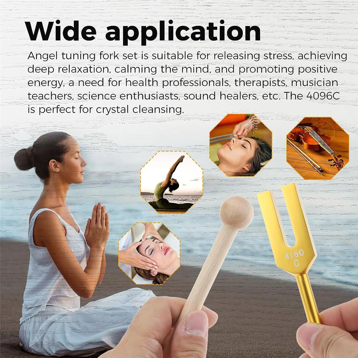 Tuning Forks Set 4096 Hz 4160 Hz 4225 Hz Tuning Forks Set for Sound Healing, Musical Instrument 6