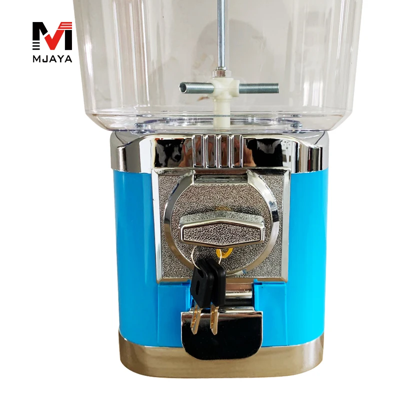 1Pcs Blue Vending Machine Plastic Toy Capsule Sweet Candy Tabletop Bouncing Balls Cabinet Metal Penny-in-the-slot Coin Vendor