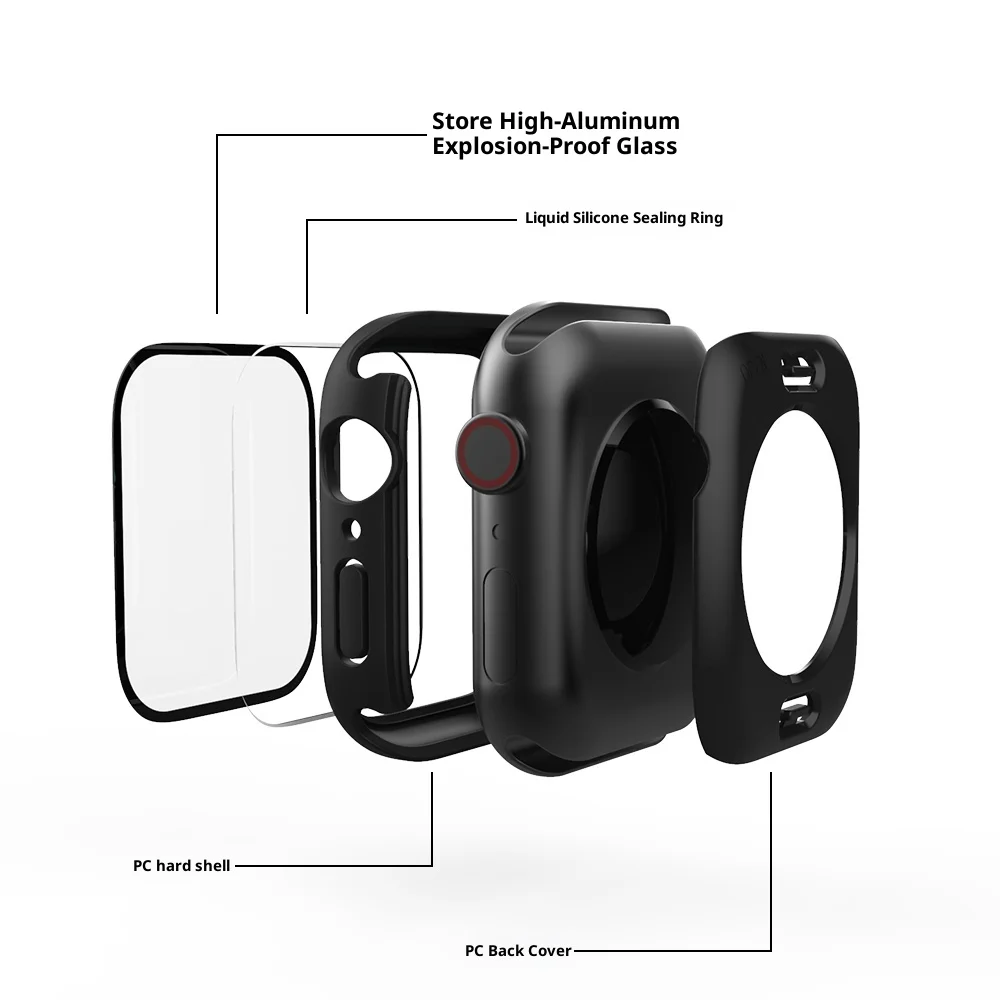 360° Full Protective Tempered Glass Case with Back PC Bumper