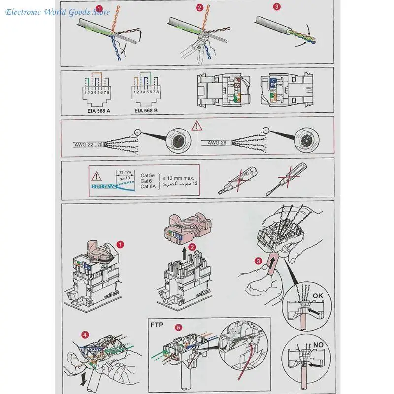 A3PD CAT6 네트워크 모듈 정보 소켓 RJ45 8P8C 커넥터 어댑터 키스톤 잭 표준 월 플레이트