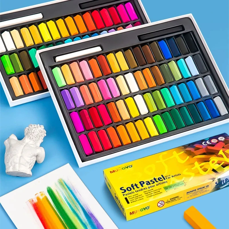 MUNGYO 64 Colors Non Toxic Square Chalk Soft Oil Pastel Square Mini Pastel Sticks Set Art Painting Stationery MPS Korea oil pastels,oil painting sticks,sketch chalk