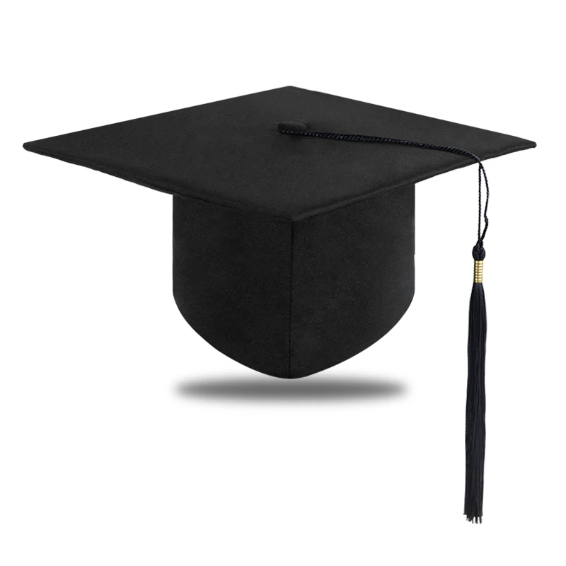 

2024 Graduation Hat Black Adult Bachelor Caps with Tassels University Master Congratulation Graduation Party Decoration Supplies