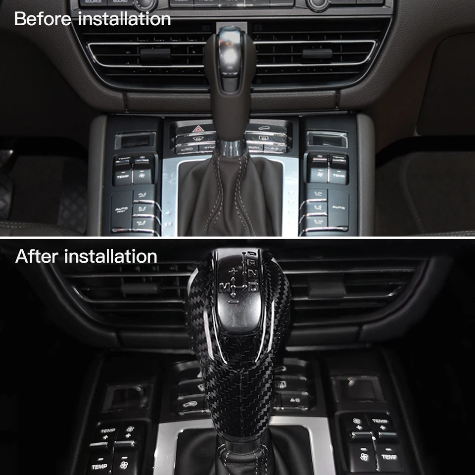 Copertura Pomello Del Cambio In Fibra Di Carbonio Rossa Per Porsche Macan, Panamera, Cayman, 718, 911, Boxster