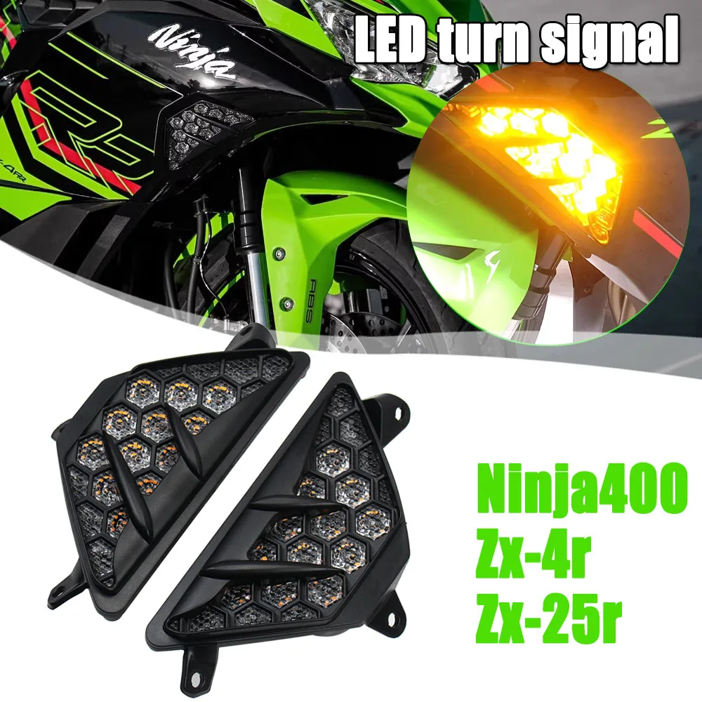

For KAWASAKI Z1000XR ZX-6R ZX-4R ZX-25R NINJA400 /250/300 LED Turn Signals Integrated high performance LED lamp beads