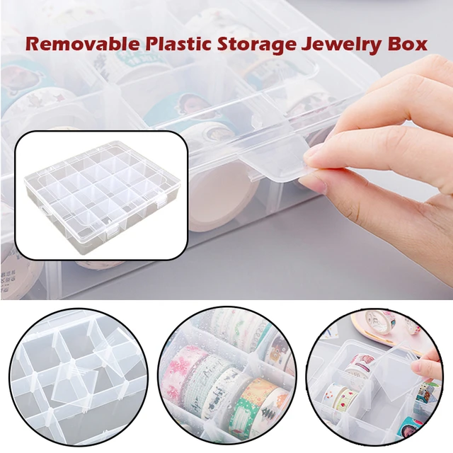 24 Compartments Plastic Box Case Jewelry Bead Storage Container Craft  Organizer