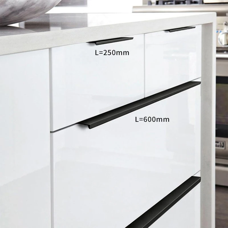 Furniture Handles Kitchen Door Handles Invisible Aluminum Alloy Drawer Wardrobe Cabinet Door Concealed Handle